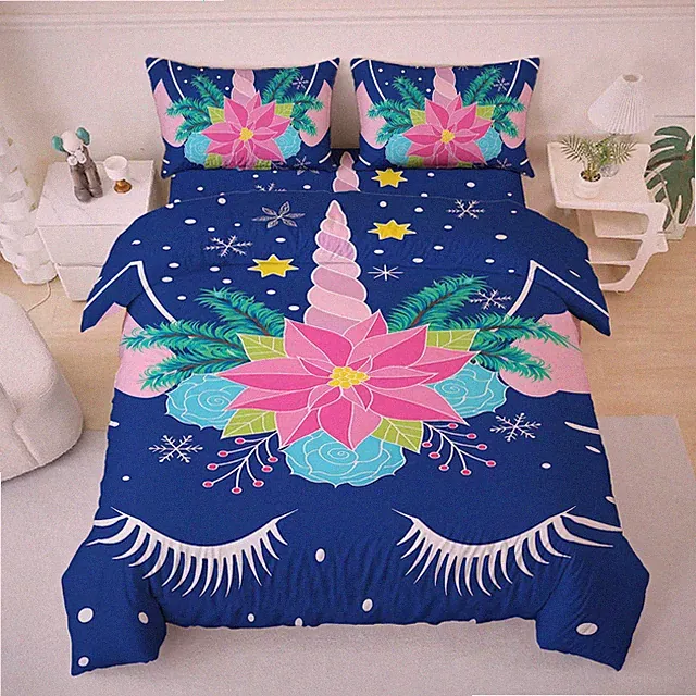 3D Cartoon Uincorn Kids Quilt Cover Set Bedding Sets Pillowcases