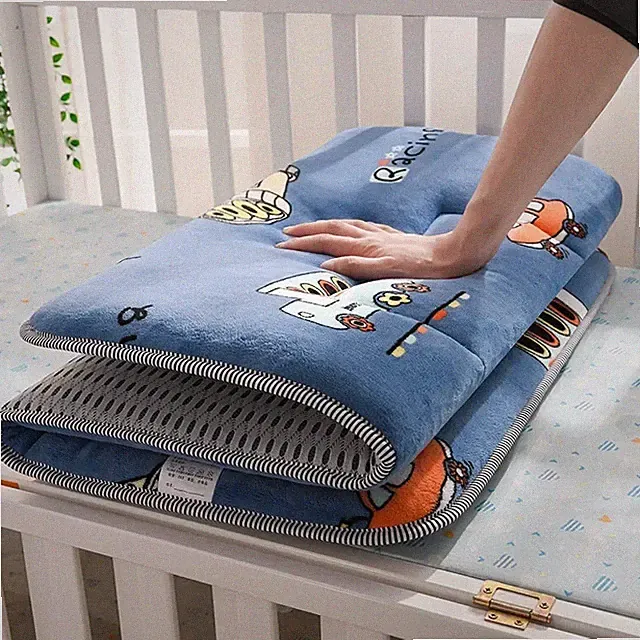 Baby Bedding Set 120x60cm Toddler Bed Mattress Pad Fleece Girls Floor Play Mat