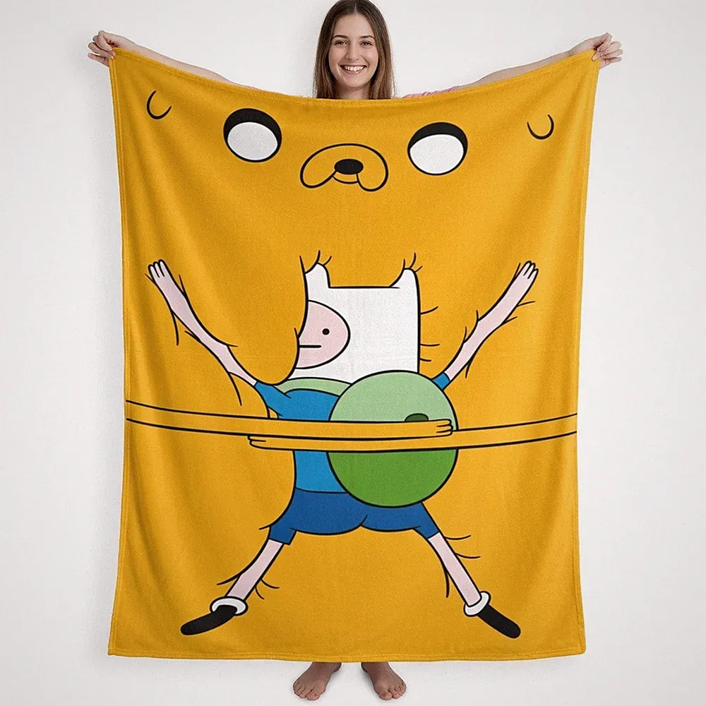 Cartoon Adventure Flannel Throw Blanket Soft Cozy Kids Couch Bed