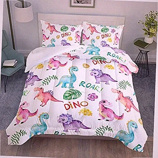 Cartoon Dinosaur Comforter Set 3Pc Kawaii Dinosaur Bedding Set Twin Dinosaur19