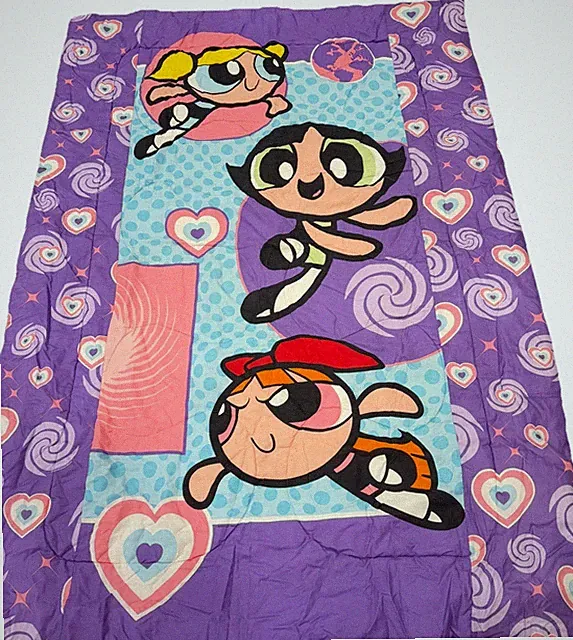 Cartoon Network Powerpuff Girls Twin Comforter Purple Hearts Cartoon Characters