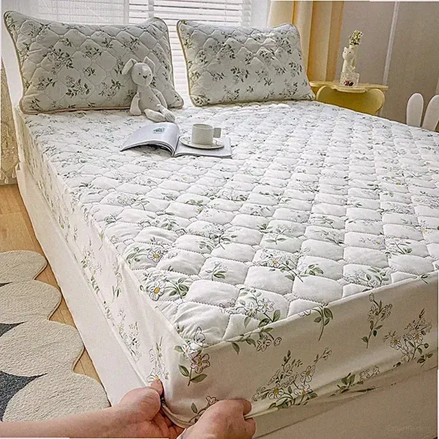 Cartoon Waterproof Thick Quilted Adjustable Embossed Fitted Sheet Mattress Cover