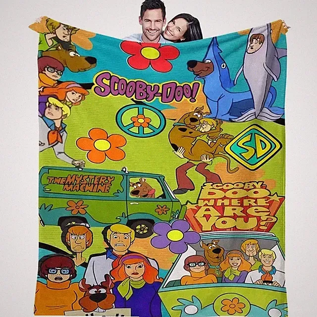 Cute Cartoon Mystery Pet Flannel Blanket Cozy Soft Throw Kids Room Gift Decor
