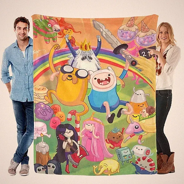 Cute Fantasy Cartoon Hero World Flannel Blanket Soft Throw Decor