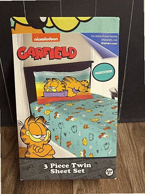 Garfield 3 Piece Twin Sheet Set Microfiber Nickelodeon Cartoon Bedding Odie J2