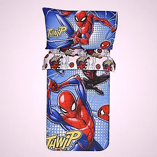 Marvel Spiderman 3 Pcs Toddler Bedding Kids Sheet Set with Reversible Comforter