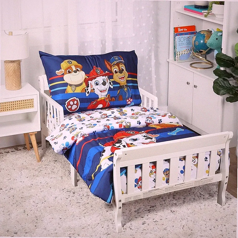 Paw Patrol Toddler 3-Piece Bedding Sheet Set with Reversible Comforter for Kids