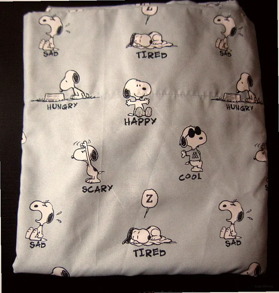 Peanuts Snoopy Cartoon Full Sized Flat Sheet Baby Blue Color Bedding