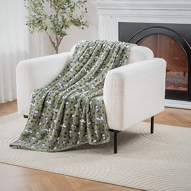 Peanuts VelvetLoft Cute Character Snoopy Plush Throw Blanket,Peanuts Poses an