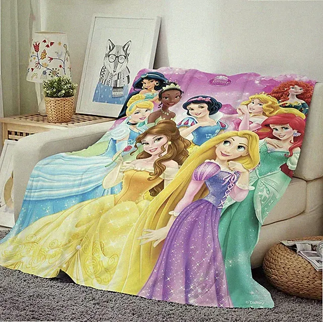 Princess Girls Fleece Throw Blanket Pink Cartoon Kids Soft Cozy Bed Sofa Blanket