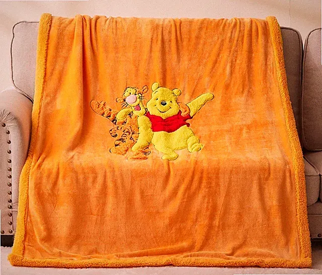 Sherpa Fleece Throw Blanket 3D Cartoon Kids Blanket Kids Throw White Border