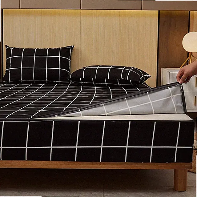 Six-Sided With Zipper Mattress Bed Cover Cartoon Printed Deep Pocket Bedspreads