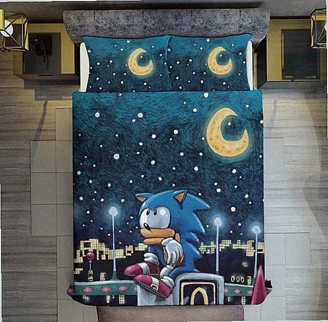 Sonic Duvet Cover Teens Bedding Set Cartoon Quilt Cover Set Comforter