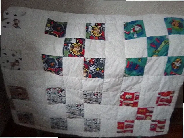 Twin Size Handmade Cartoon Characters Quilt Patchwork NEW