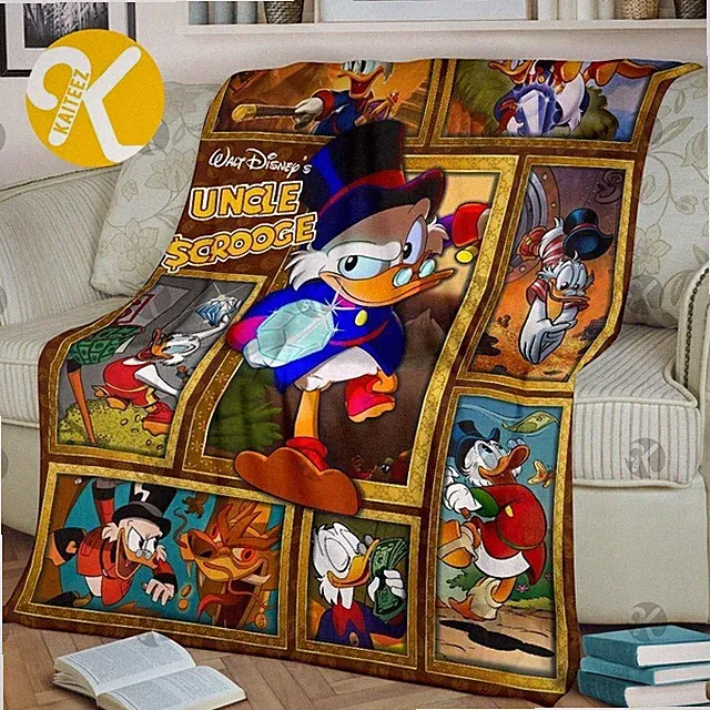 Uncle Scrooge Blanket, Uncle Scrooge Cartoon Movies Fleece, Sherpa Blanket Gifts