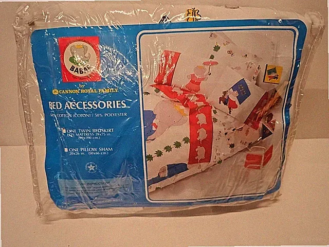 Vintage Babar Twin Bedskirt Cannon Royal Family NEW