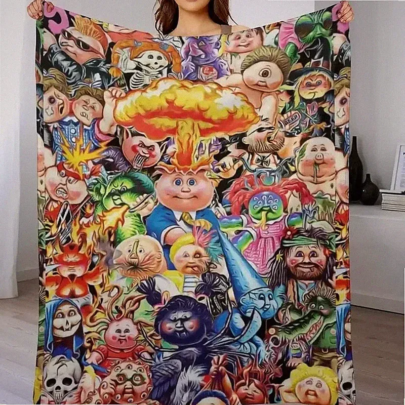 Vintage Cartoon Flannel Blanket – Soft Cozy Throw, Retro Fan Gift Bedding