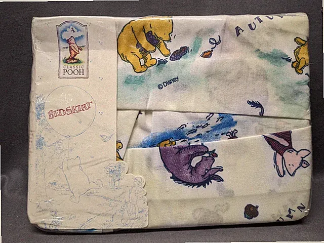 Vintage Disney Winnie The Pooh TWIN Bedskirt Classic Pooh NWT