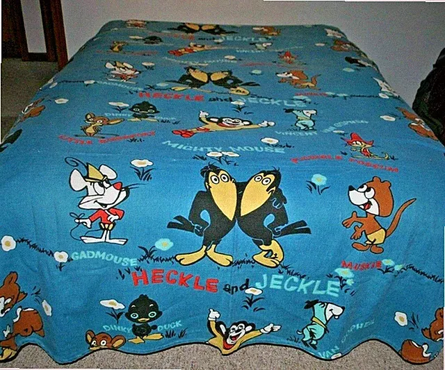 VTG Terrytoons Dinky Duck Heathcote Cartoons Bedspread Twin/Full RARE